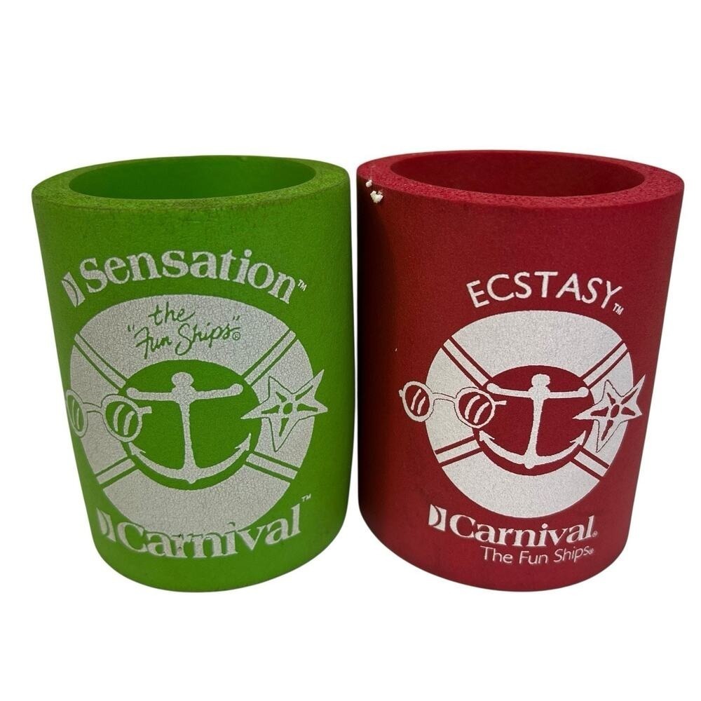 Vintage Carnival Cruise‎ Lines Sensation Ecstasy Can Cooler Koozie Collectible